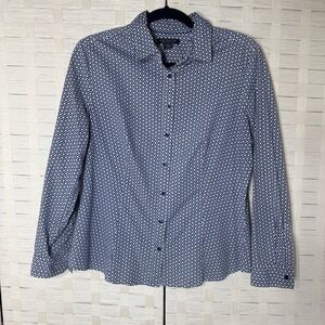 Covington Essentials Blue & White Button Down Business Casual Shirt Size XL
